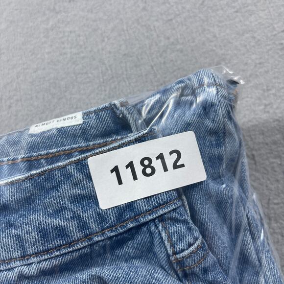 Almost Famous Jeans Women 5 High Rise Super Wide Baggy Leg Distressed Blue - Picture 12 of 12